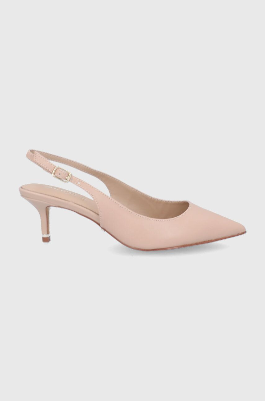 Aldo stilettos de piele Carabedar culoarea bej cu toc deschis - Pled.ro