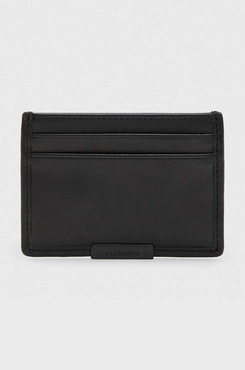 AllSaints carcasa din piele DOVE CARDHOLDER culoarea negru - Pled.ro