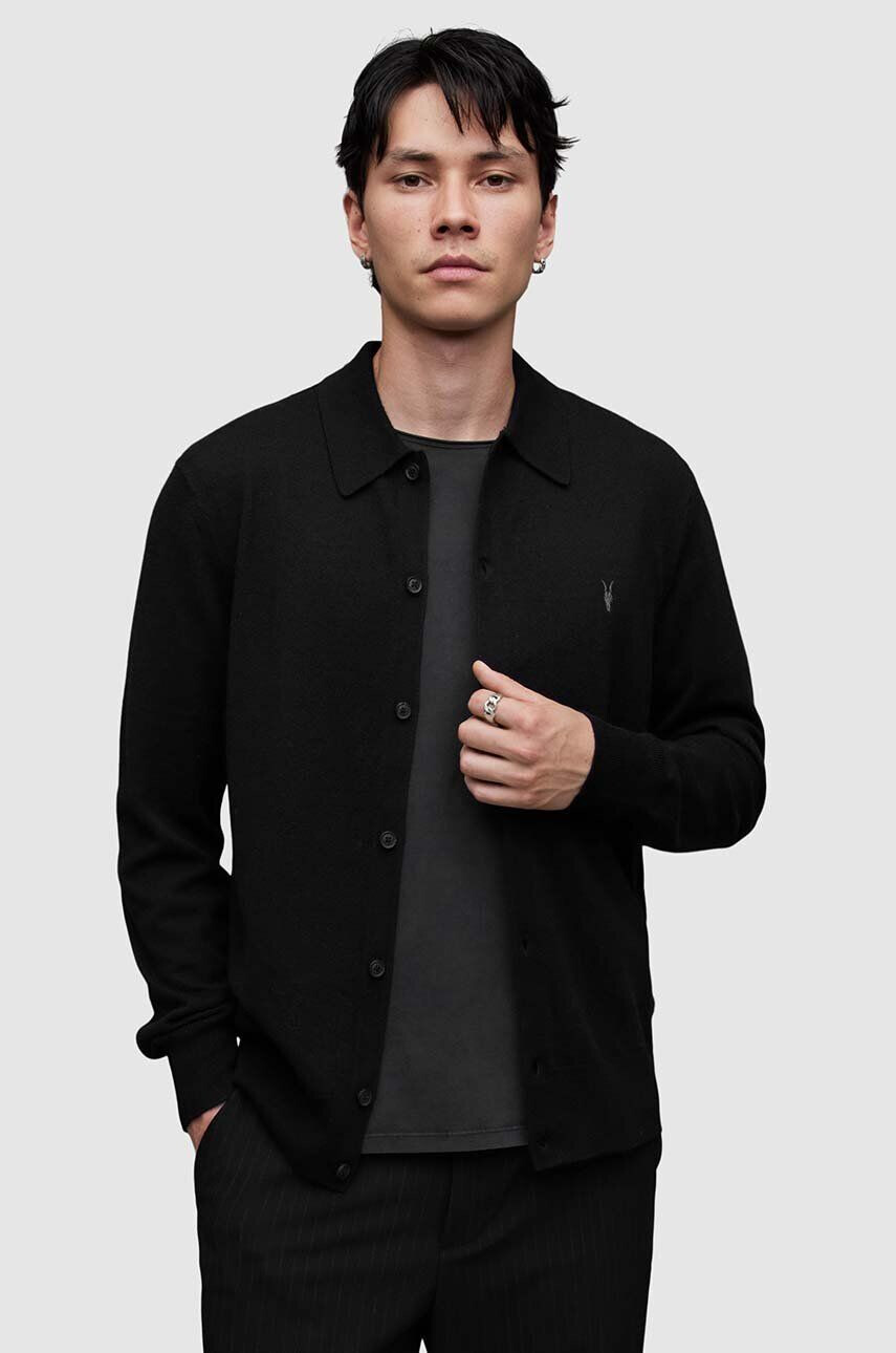 AllSaints cardigan KILBURN CARDIGAN barbati culoarea negru - Pled.ro