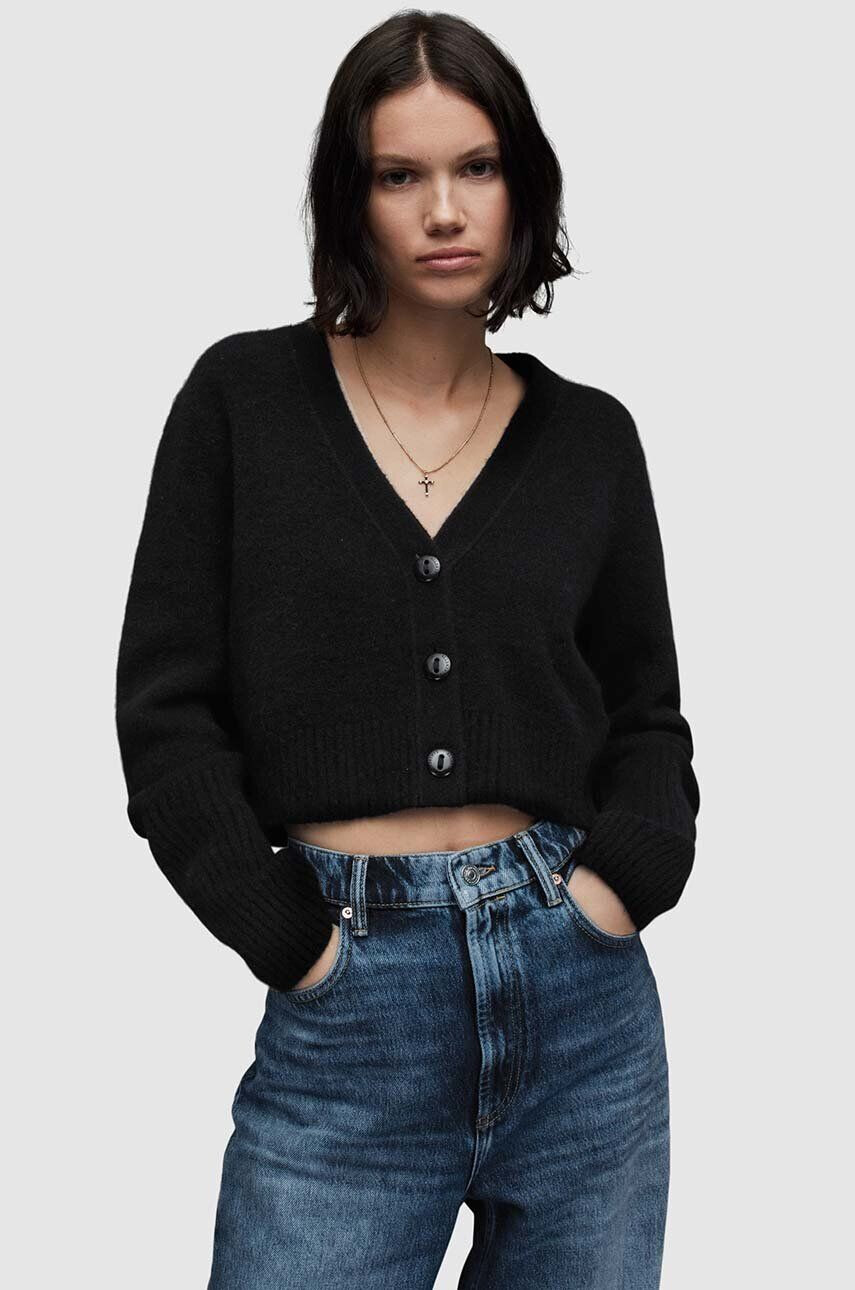 AllSaints cardigan WICK CARDIGAN femei culoarea negru light - Pled.ro