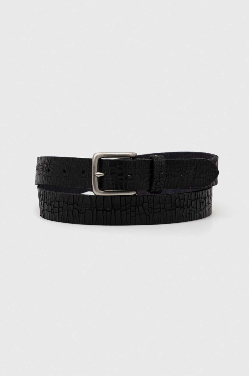 AllSaints curea de piele barbati culoarea negru - Pled.ro