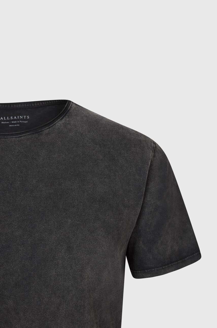 AllSaints Longsleeve bărbați culoarea gri material neted - Pled.ro