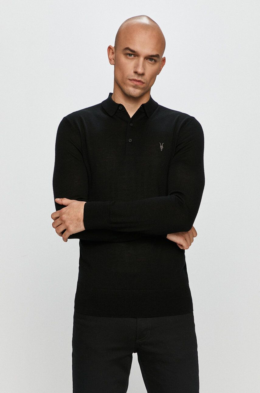 AllSaints Longsleeve Mode Merino LS Polo - Pled.ro