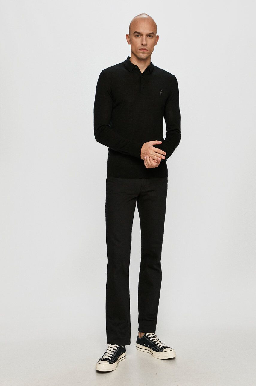 AllSaints Longsleeve Mode Merino LS Polo - Pled.ro