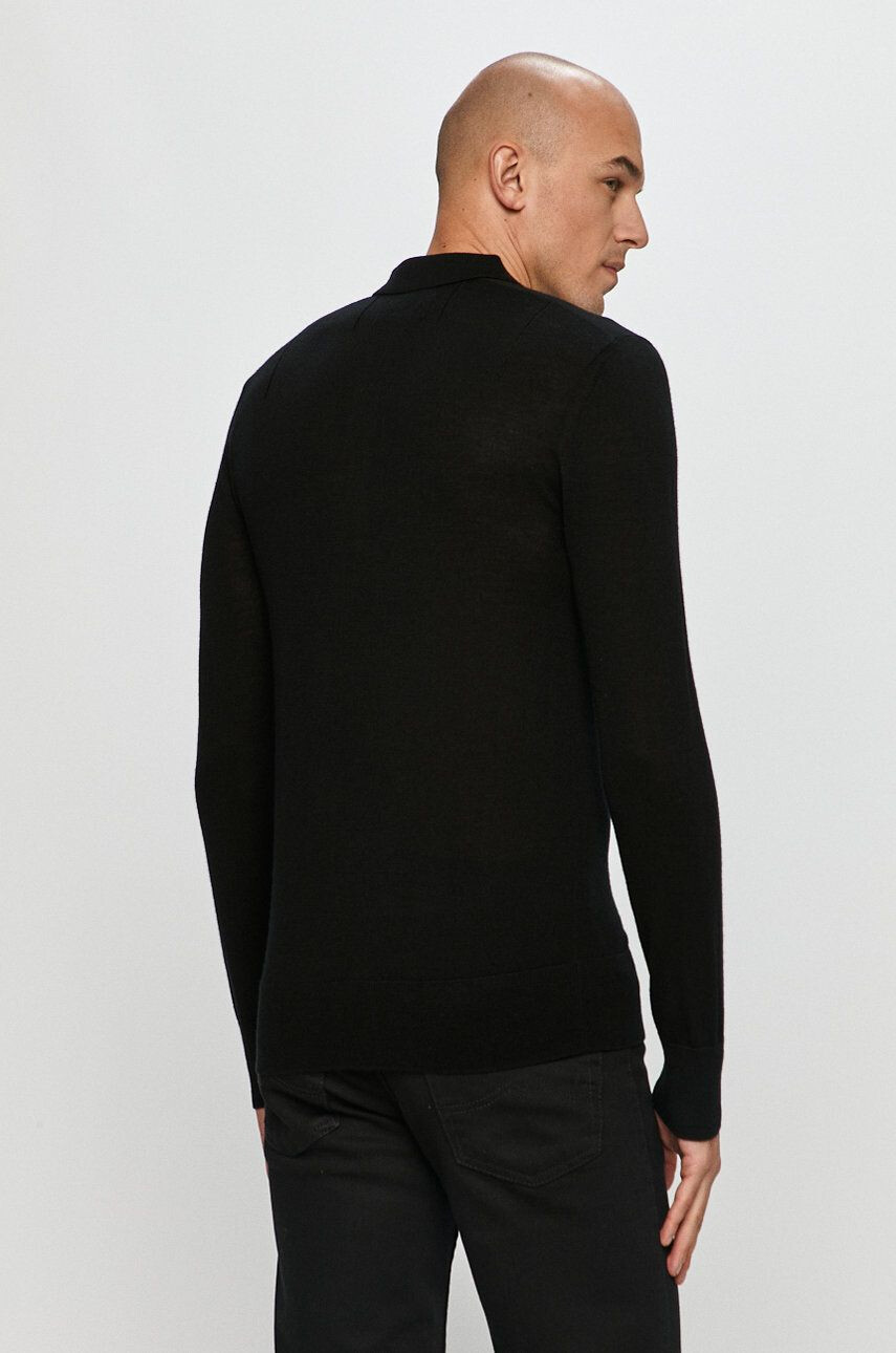 AllSaints Longsleeve Mode Merino LS Polo - Pled.ro