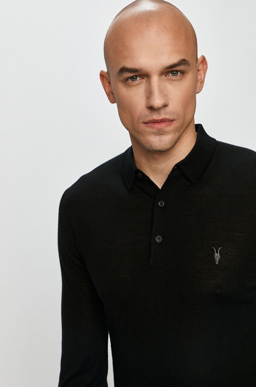 AllSaints Longsleeve Mode Merino LS Polo - Pled.ro