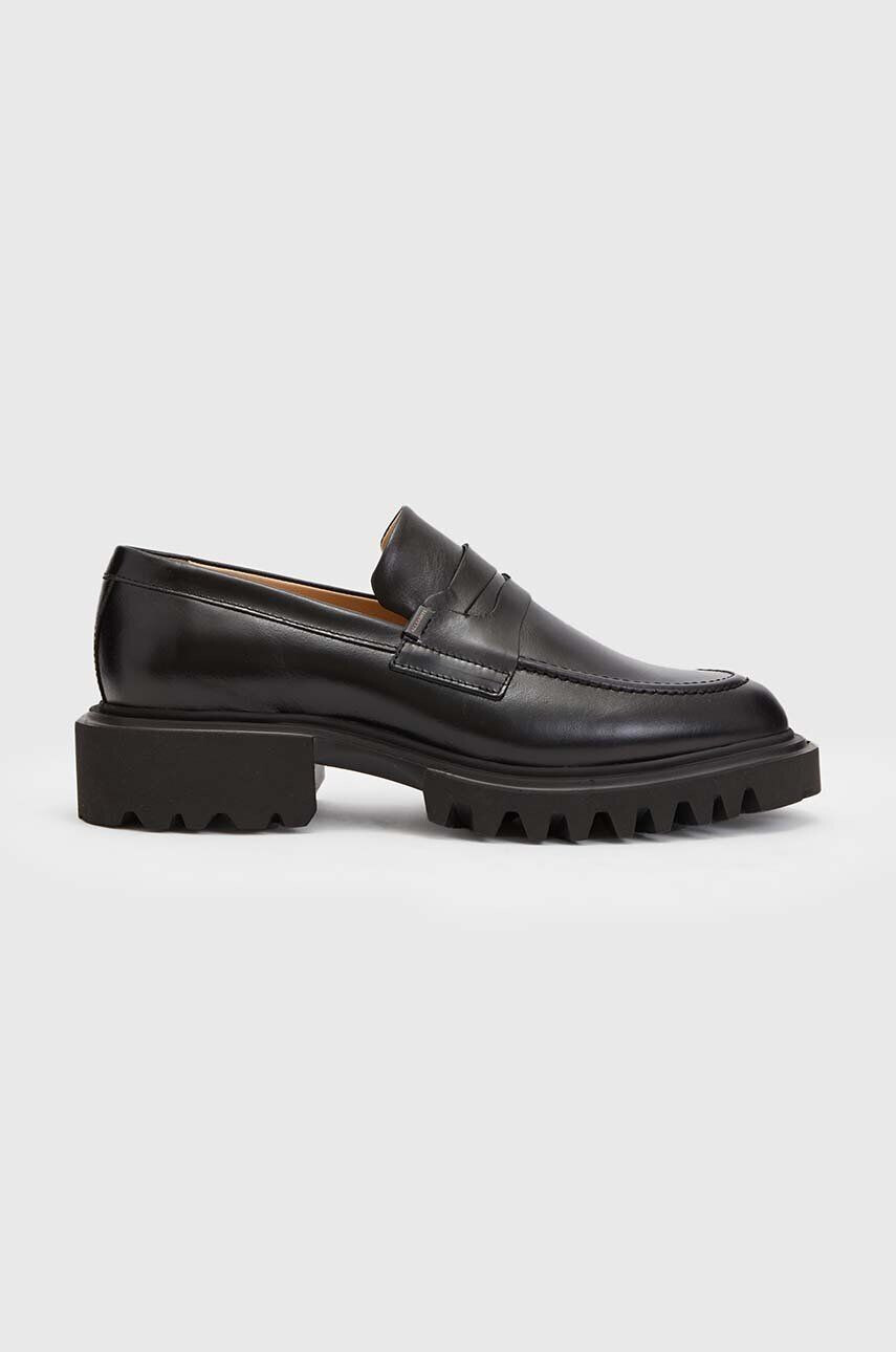 AllSaints mocasini de piele Lola Loafer femei culoarea negru cu platforma - Pled.ro