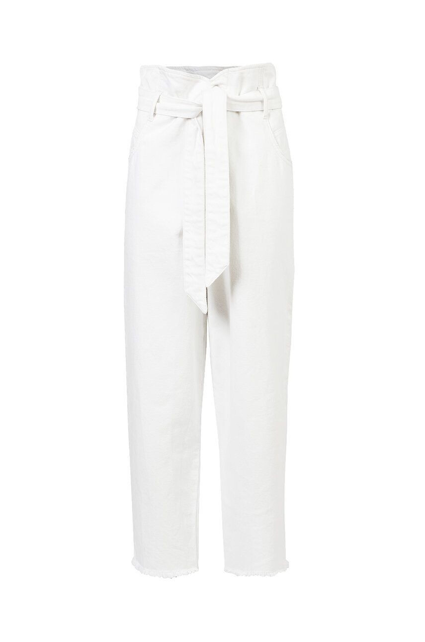 AllSaints pantaloni femei culoarea alb lat high waist - Pled.ro