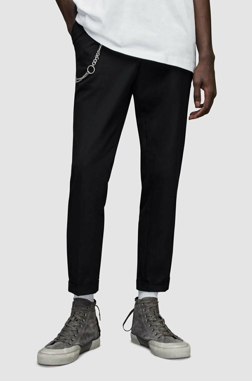 AllSaints pantaloni barbati culoarea negru mulata - Pled.ro