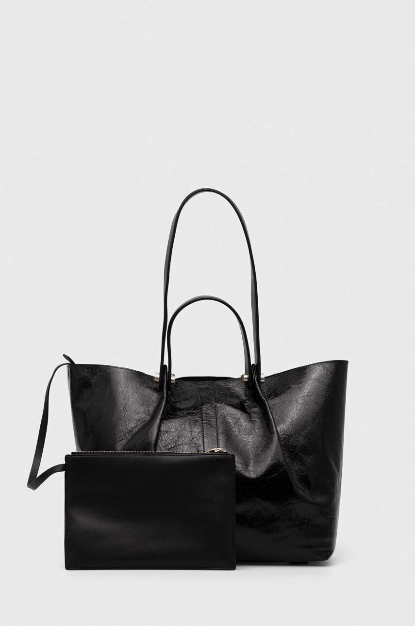 AllSaints poseta ALLINGTON E/W TOTE culoarea negru - Pled.ro