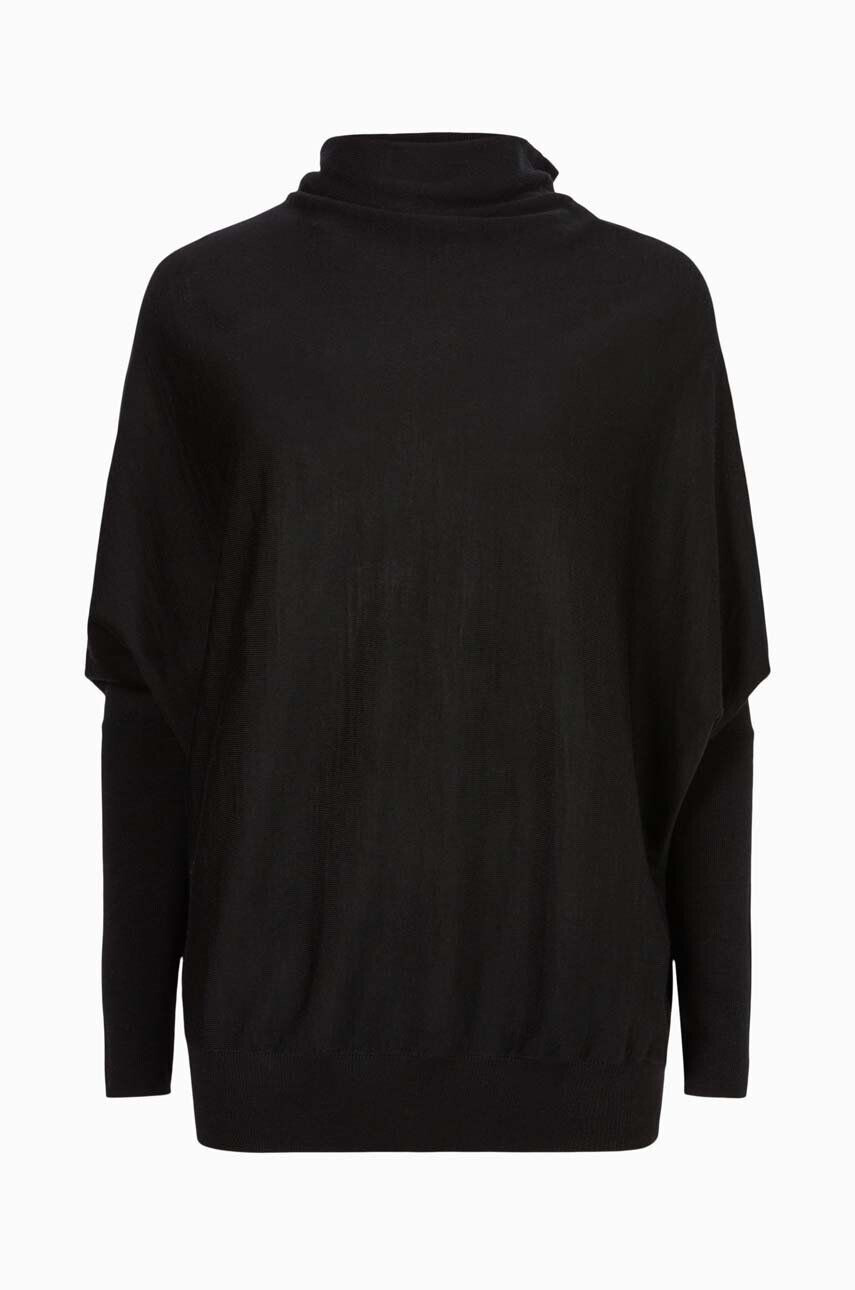 AllSaints pulover de lana femei culoarea negru light cu turtleneck - Pled.ro