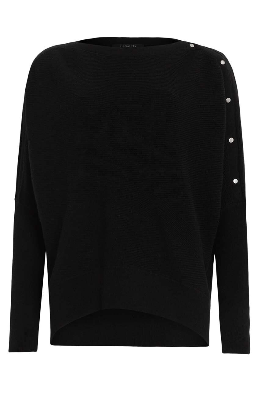 AllSaints pulover de lana RAVEN JUMPER femei culoarea negru - Pled.ro