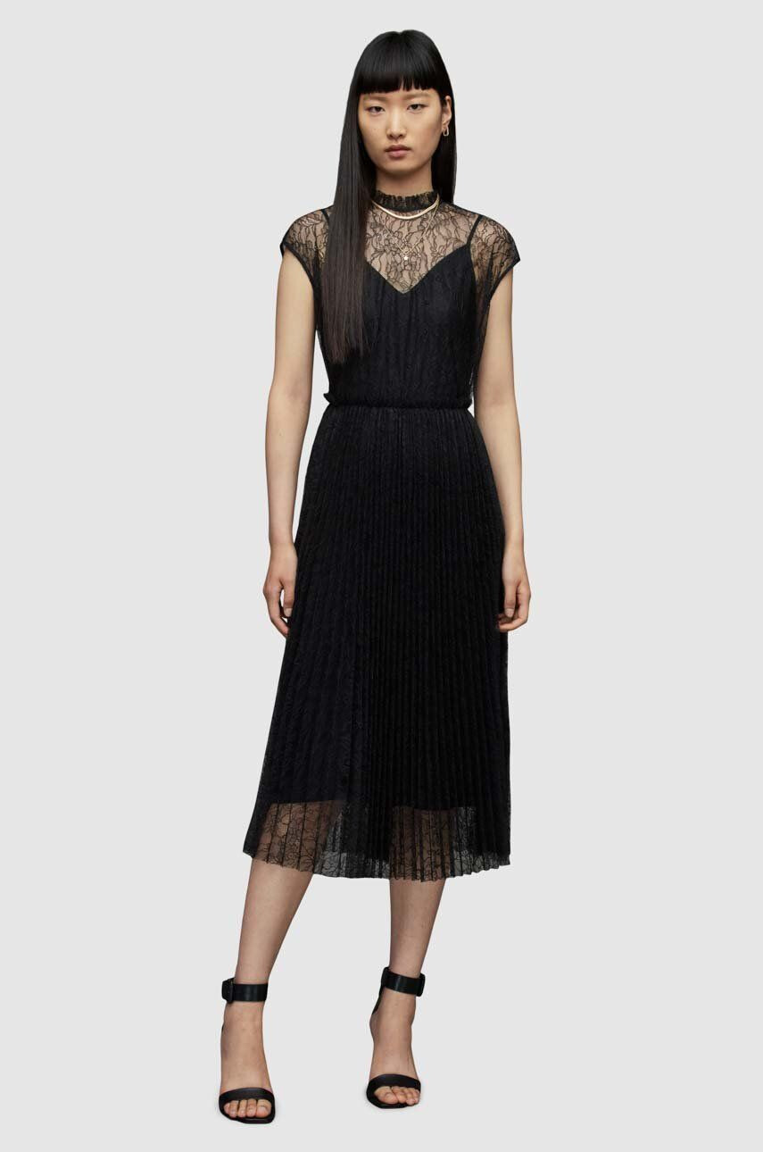 AllSaints rochie culoarea gri maxi drept - Pled.ro