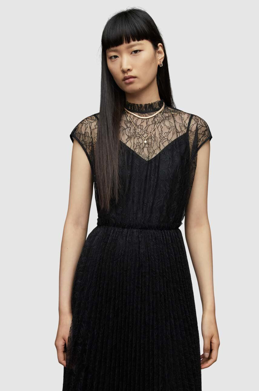 AllSaints rochie culoarea gri maxi drept - Pled.ro