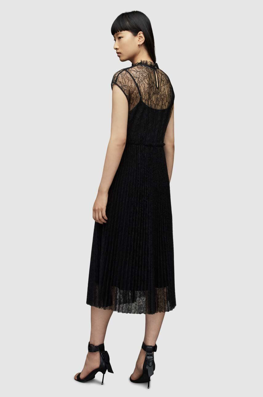 AllSaints rochie culoarea gri maxi drept - Pled.ro