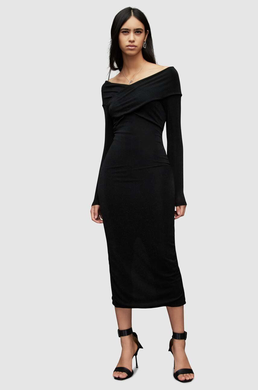 AllSaints rochie culoarea verde mini mulata - Pled.ro