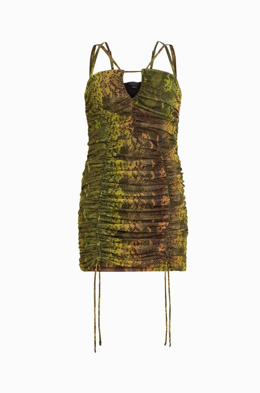 AllSaints rochie culoarea verde mini mulata - Pled.ro