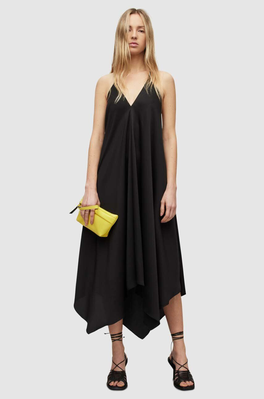 AllSaints rochie culoarea negru maxi drept - Pled.ro