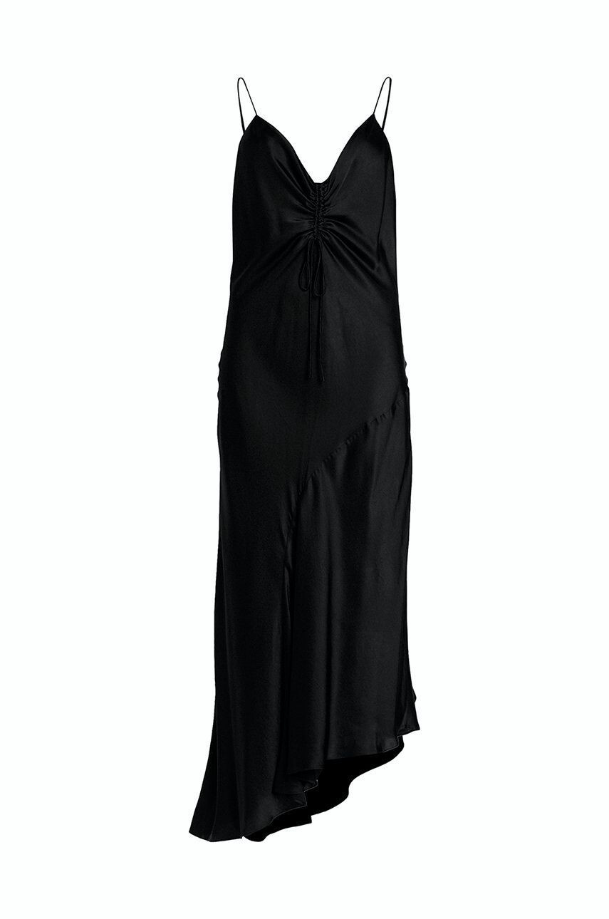 AllSaints rochie culoarea negru midi drept - Pled.ro