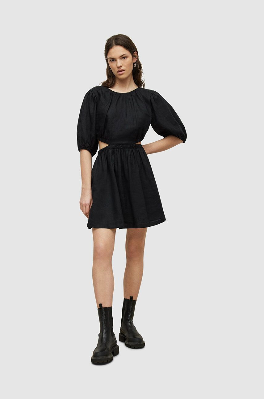 AllSaints rochie culoarea negru mini evazati - Pled.ro