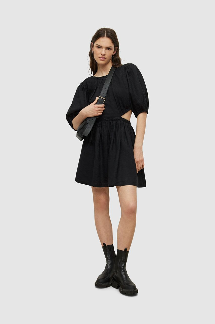 AllSaints rochie culoarea negru mini evazati - Pled.ro