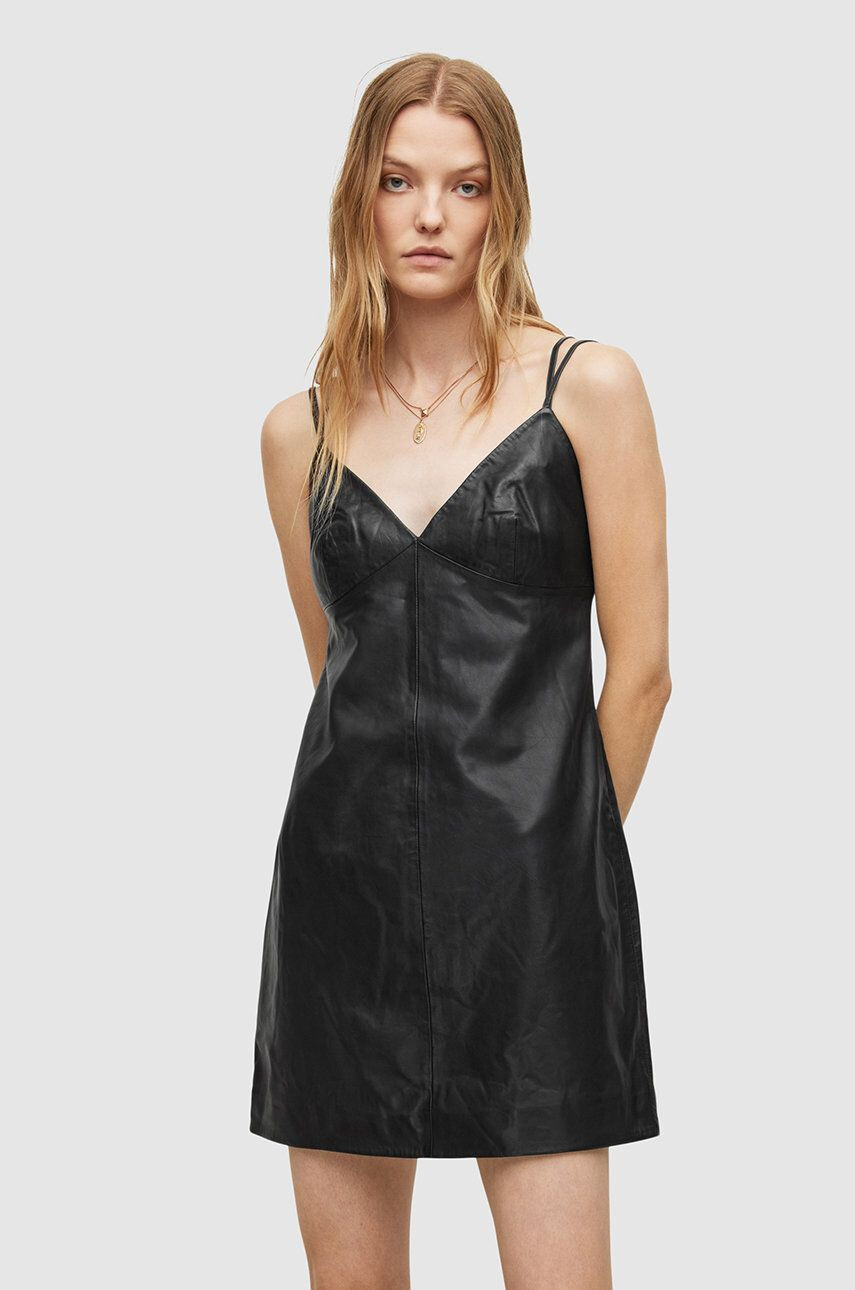 AllSaints rochie culoarea negru mini drept - Pled.ro