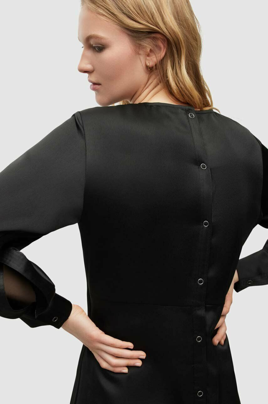 AllSaints rochie din amestec de cașmir culoarea negru maxi evazati - Pled.ro