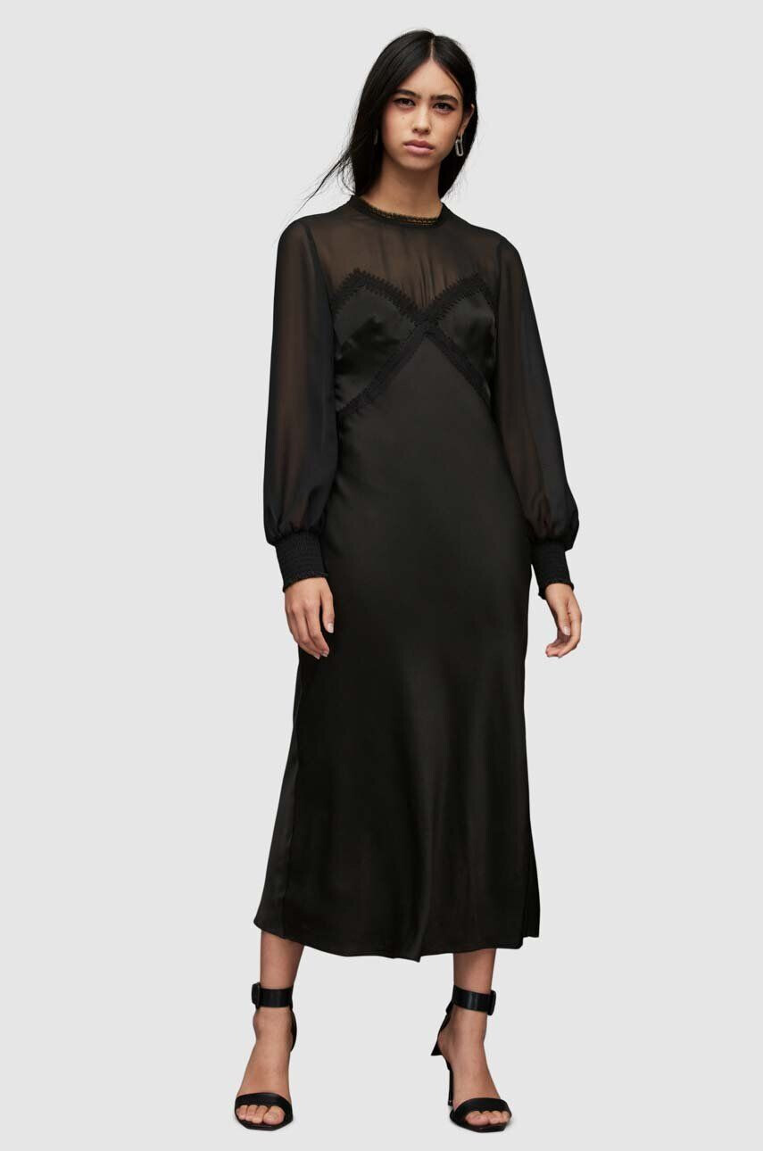 AllSaints rochie din amestec de matase - Pled.ro