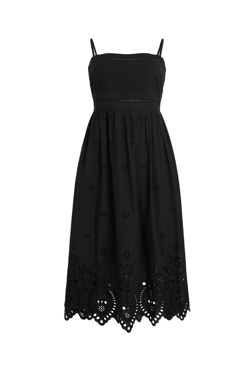 AllSaints rochie din bumbac culoarea negru midi evazati - Pled.ro