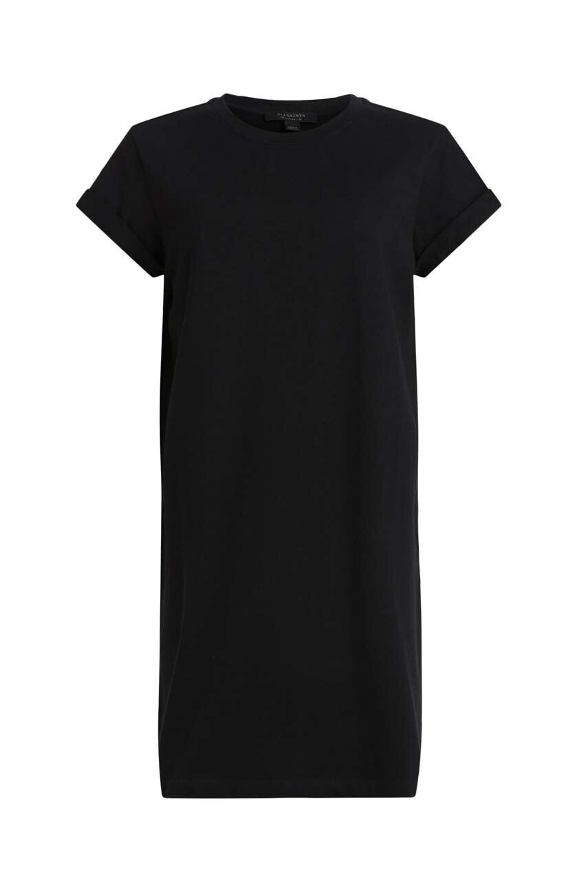 AllSaints rochie din bumbac culoarea negru mini drept - Pled.ro