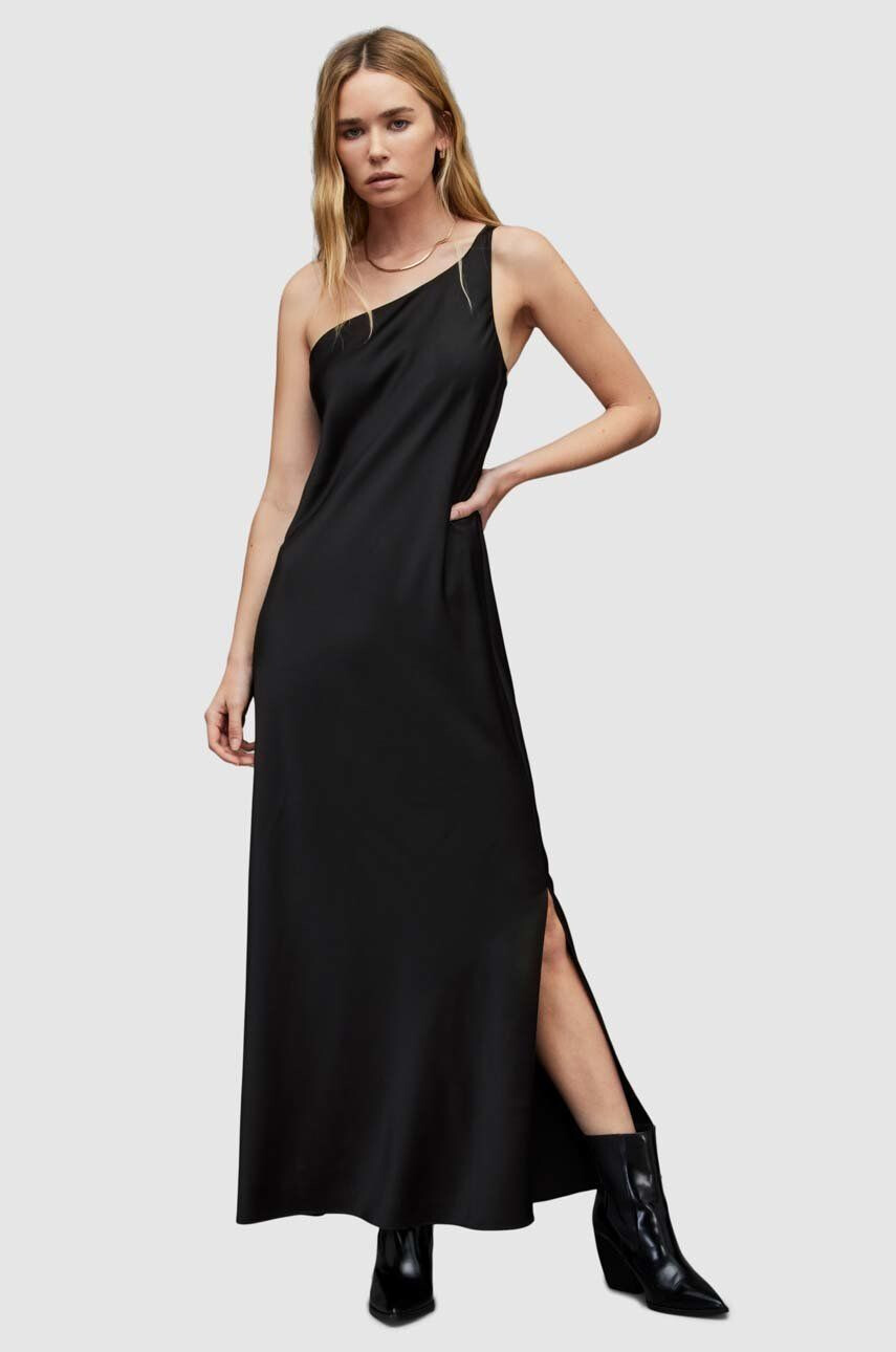 AllSaints rochie si pulover culoarea negru midi drept - Pled.ro