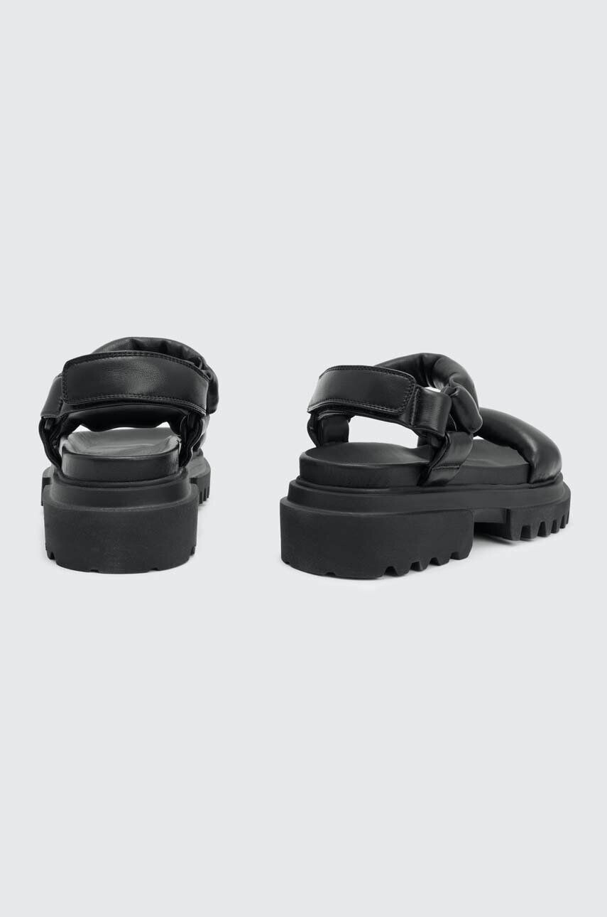 AllSaints sandale de piele Helium Sandal femei culoarea negru cu platforma WF612Y - Pled.ro