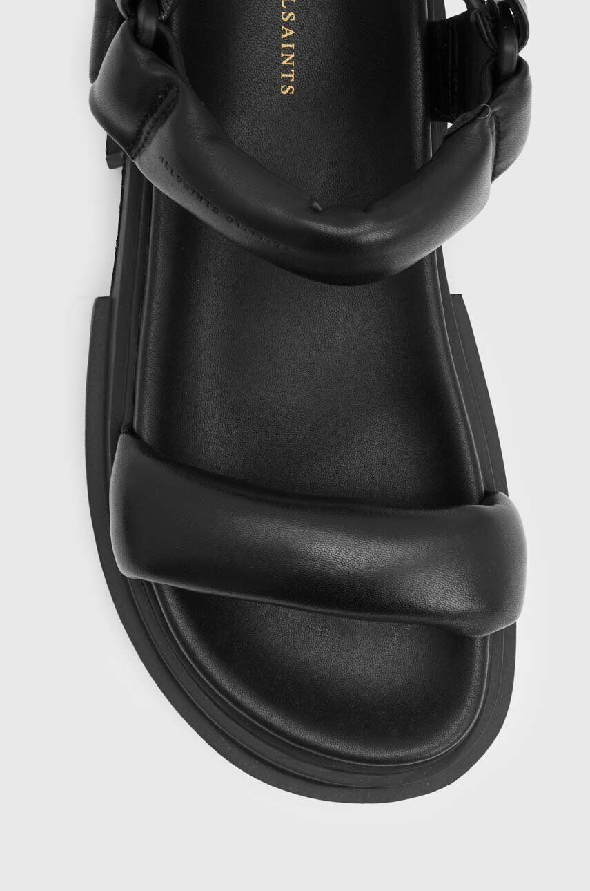 AllSaints sandale de piele Helium Sandal femei culoarea negru cu platforma WF612Y - Pled.ro