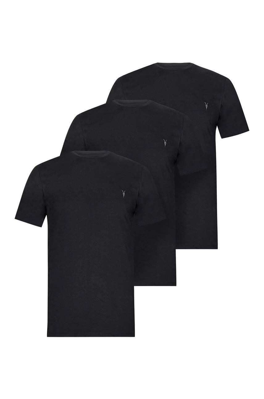 AllSaints tricou din bumbac culoarea negru neted - Pled.ro