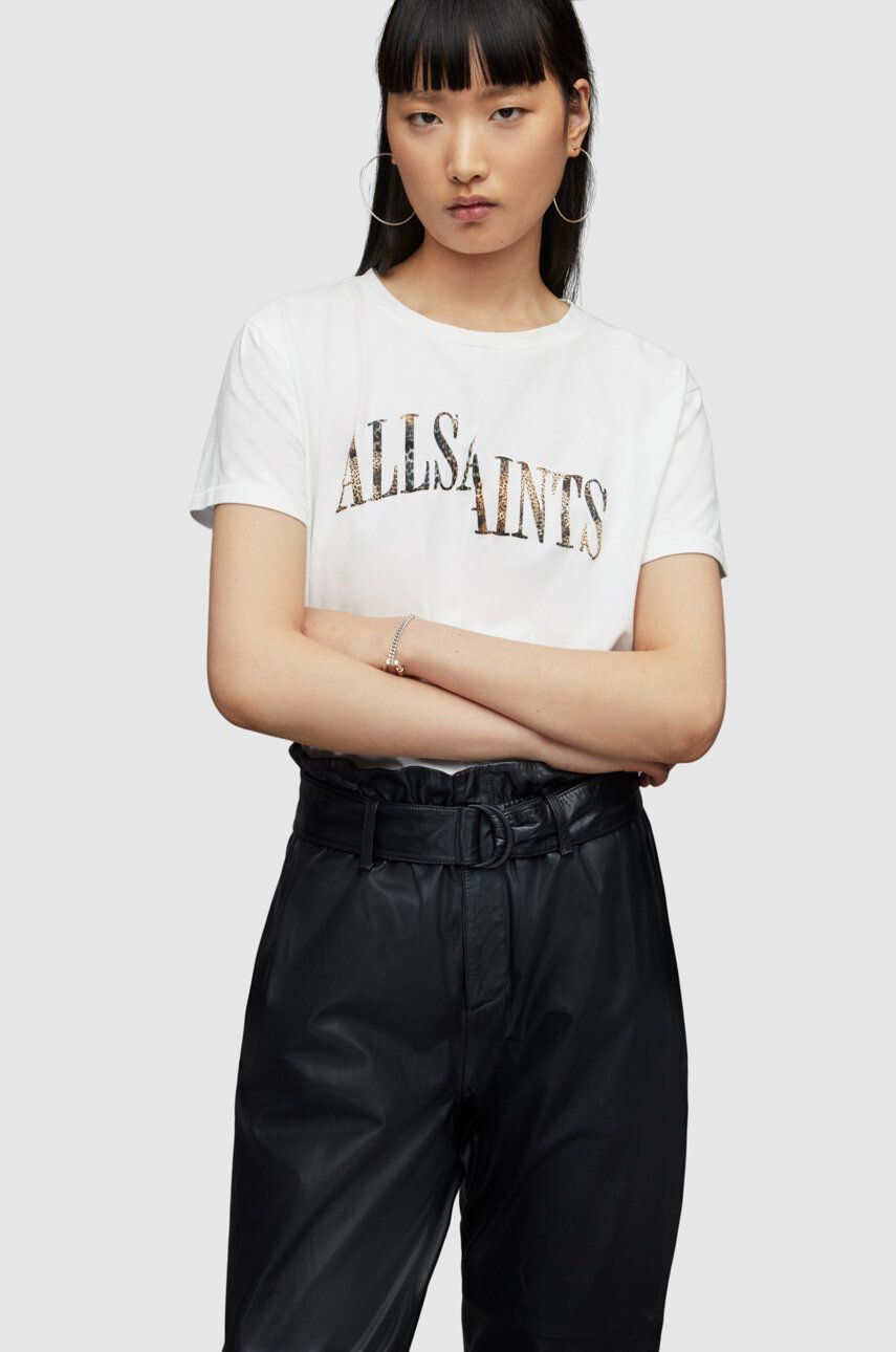 AllSaints tricou din bumbac culoarea alb - Pled.ro