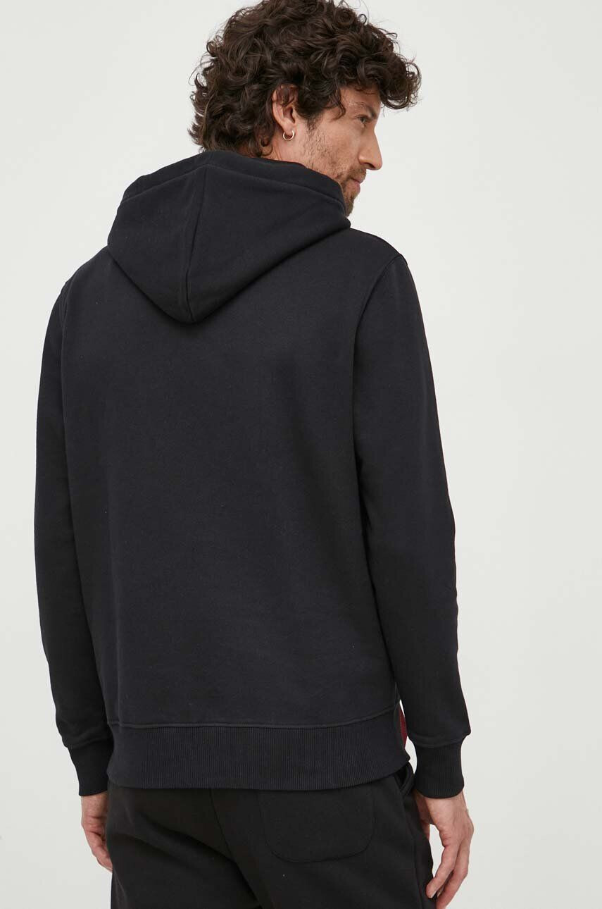 Alpha Industries bluză Basic Hoody bărbați culoarea negru cu glugă cu imprimeu 178312.03-black - Pled.ro