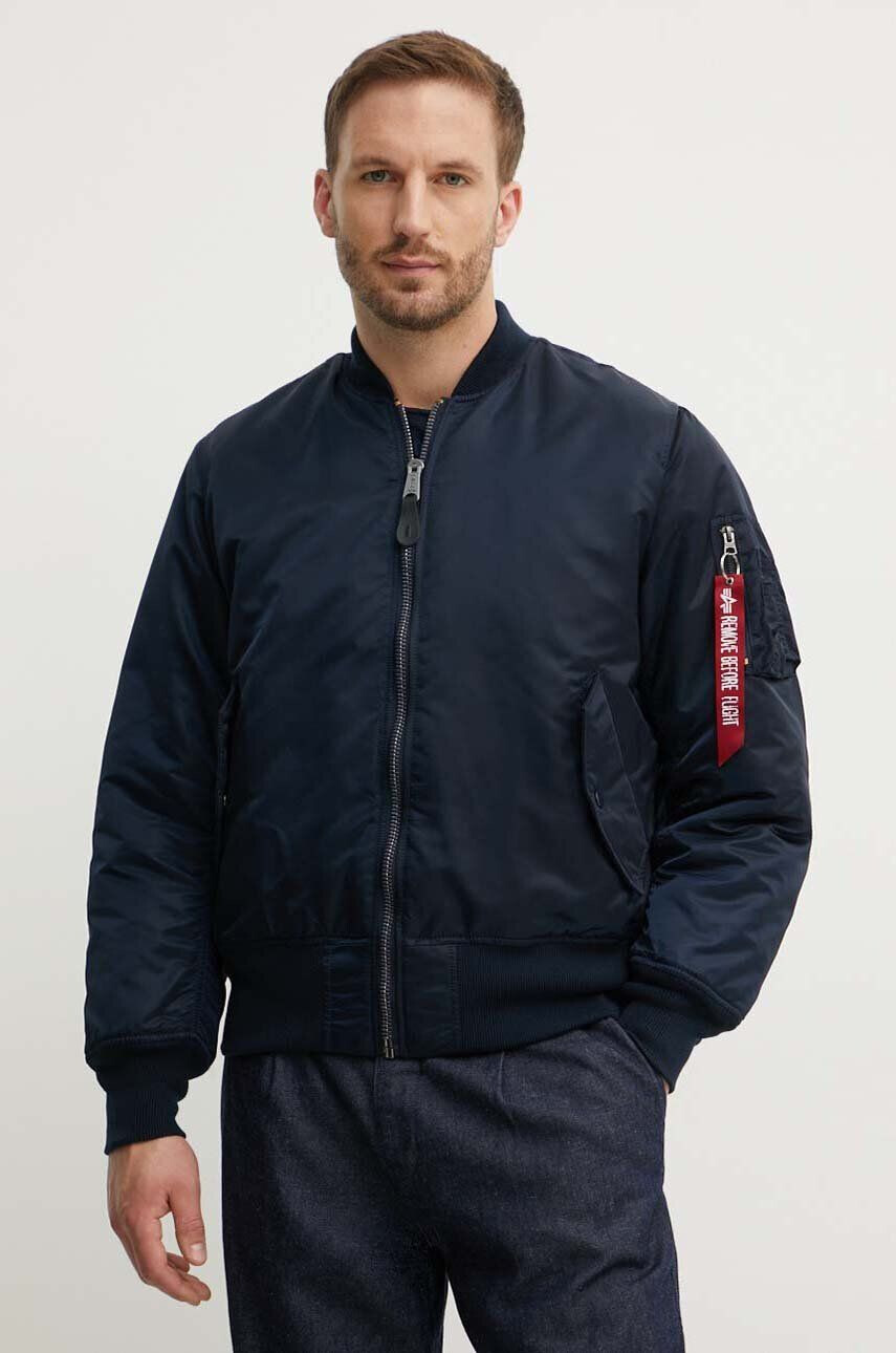 Alpha Industries geacă MA-1 bărbați culoarea albastru marin de tranziție oversize 100101.07-rep.blue - Pled.ro