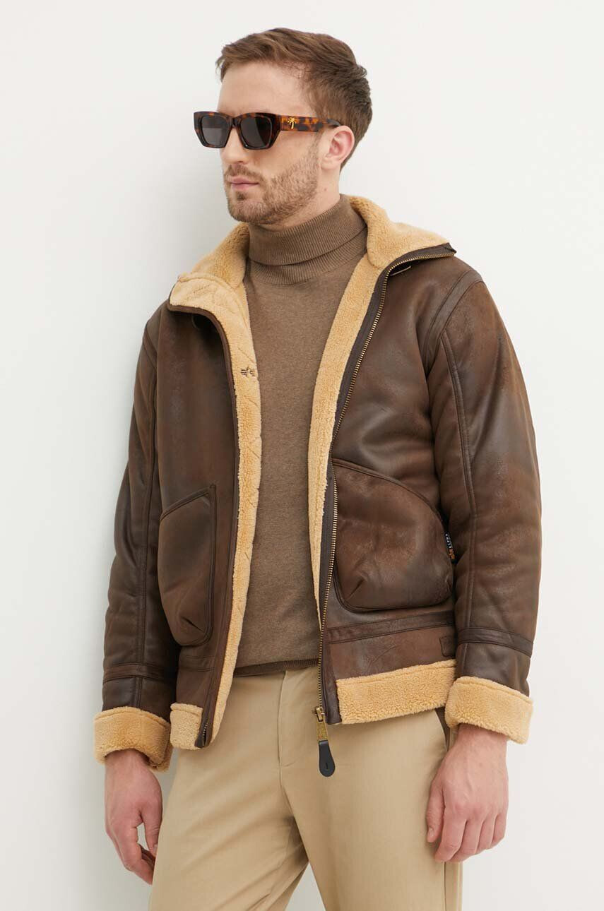 Alpha Industries geacă B3 Arctic barbati culoarea maro de tranzitie 108109.250-brown - Pled.ro