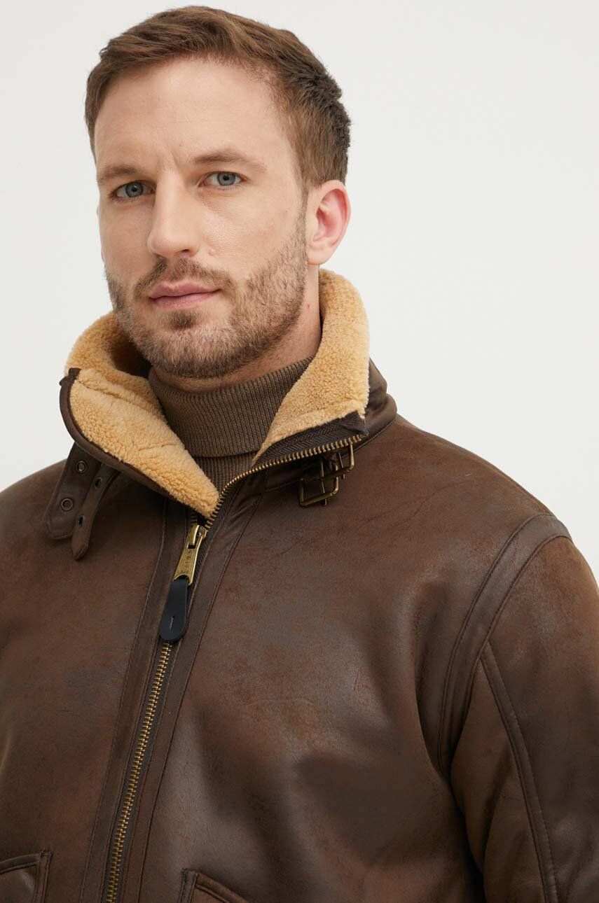 Alpha Industries geacă B3 Arctic barbati culoarea maro de tranzitie 108109.250-brown - Pled.ro