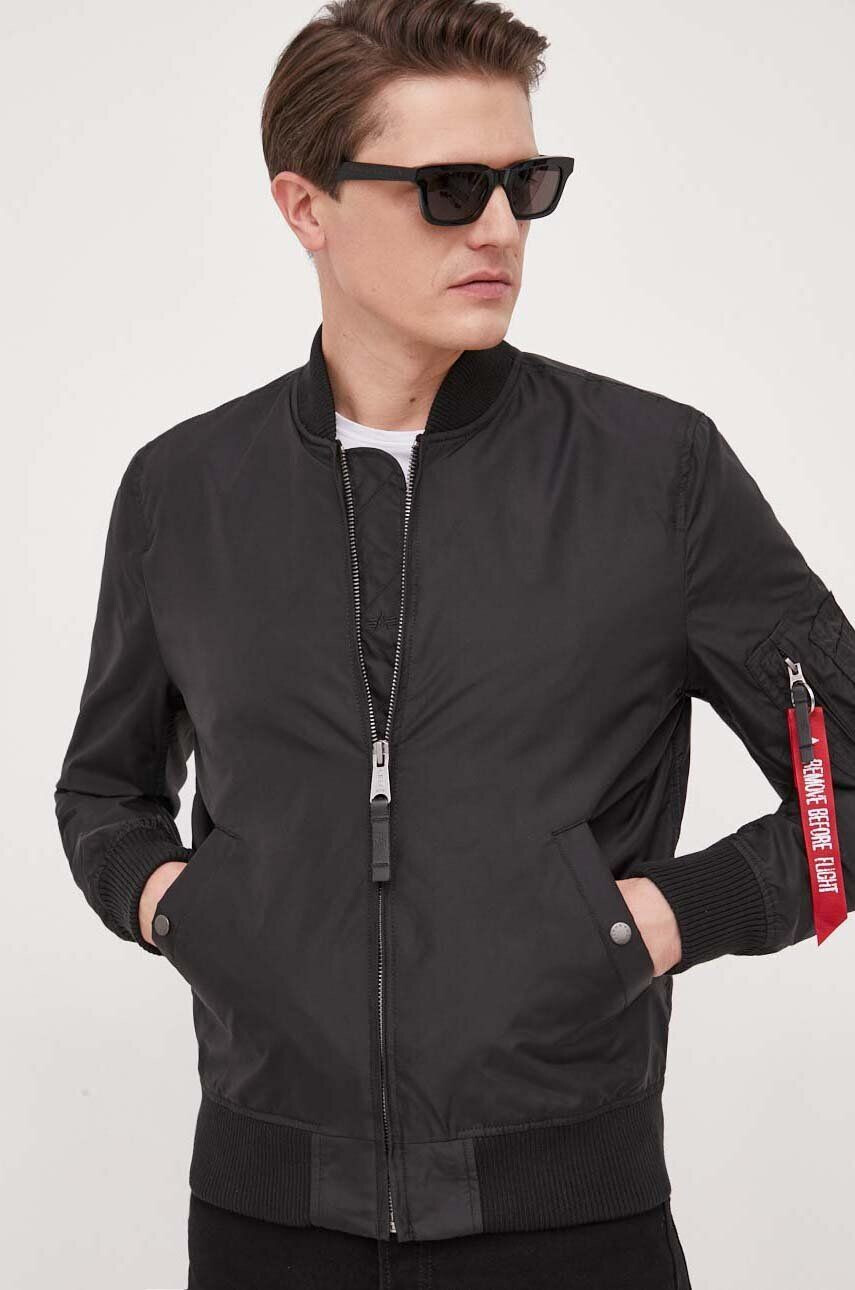 Alpha Industries geacă bomber MA-1 TT bărbați culoarea negru de tranziție 191103.03-Black - Pled.ro