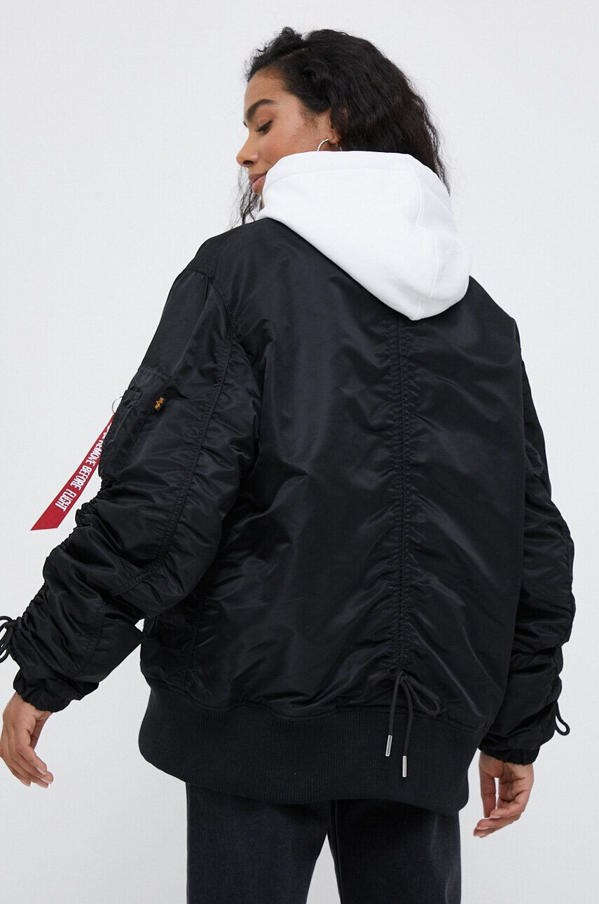 Alpha Industries geaca bomber femei culoarea negru de tranzitie - Pled.ro