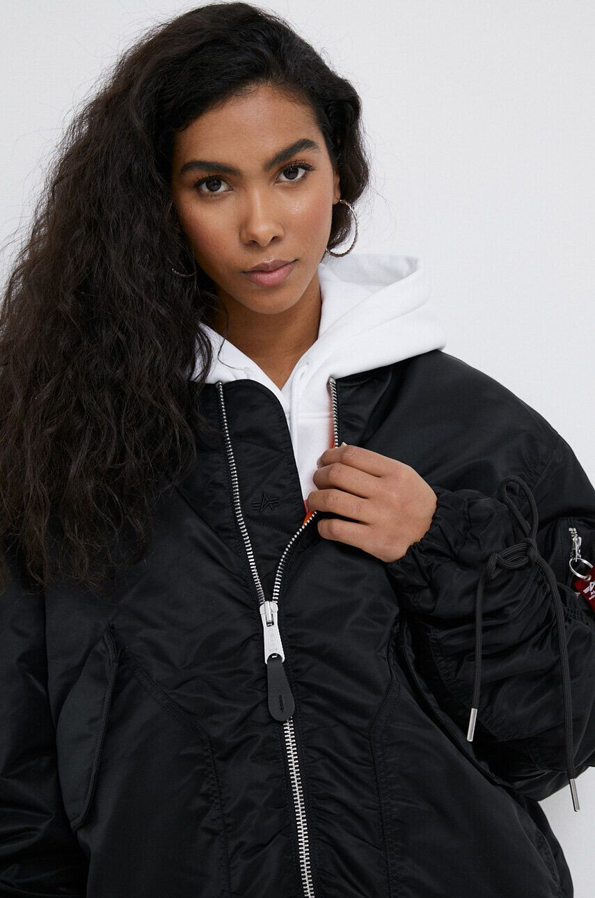 Alpha Industries geaca bomber femei culoarea negru de tranzitie - Pled.ro