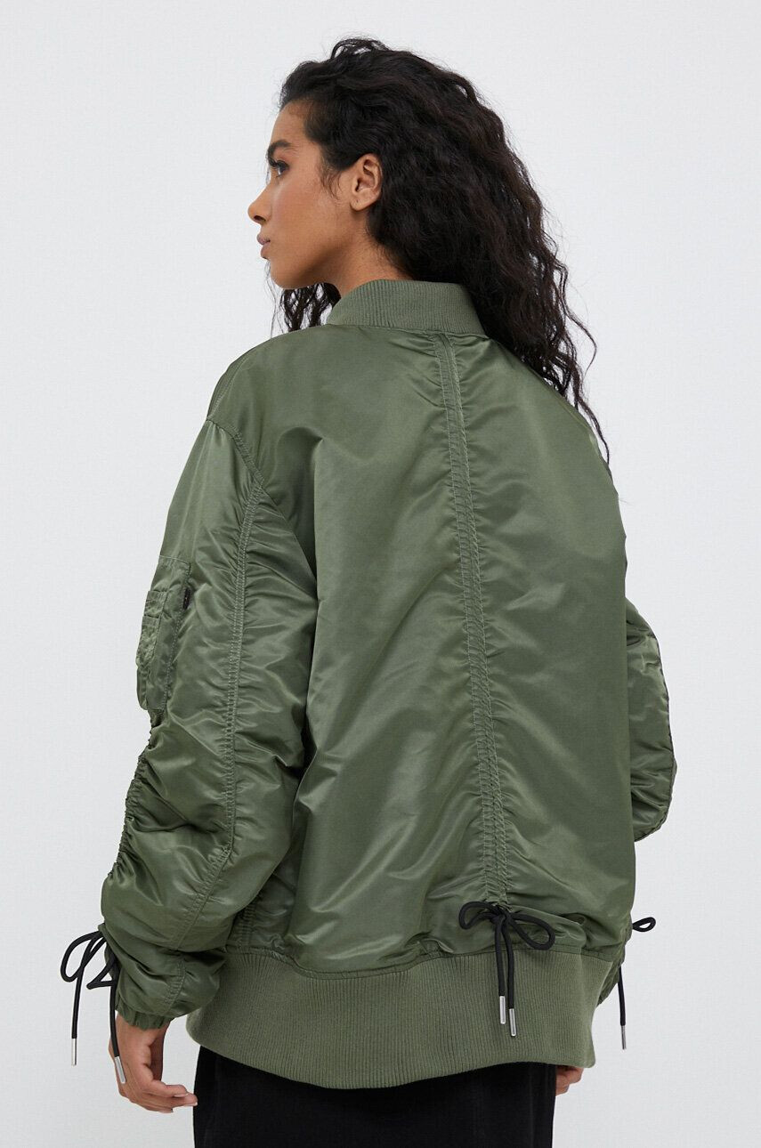 Alpha Industries geaca bomber femei culoarea verde de tranzitie - Pled.ro