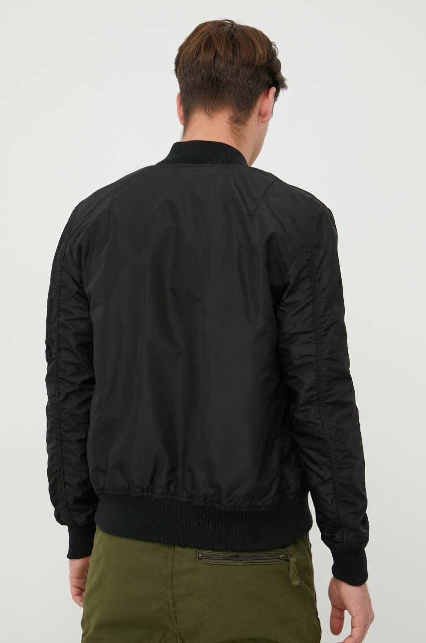 Alpha Industries geacă bomber cu două fețe barbati culoarea negru de tranzitie 186101.03-Black - Pled.ro