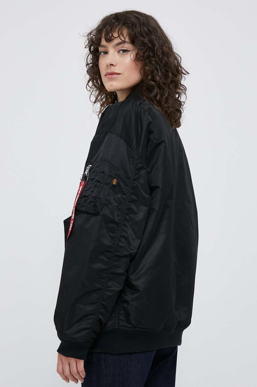 Alpha Industries geacă bomber MA-1 CORE WMN femei culoarea negru de iarna oversize 108010.03-Black - Pled.ro