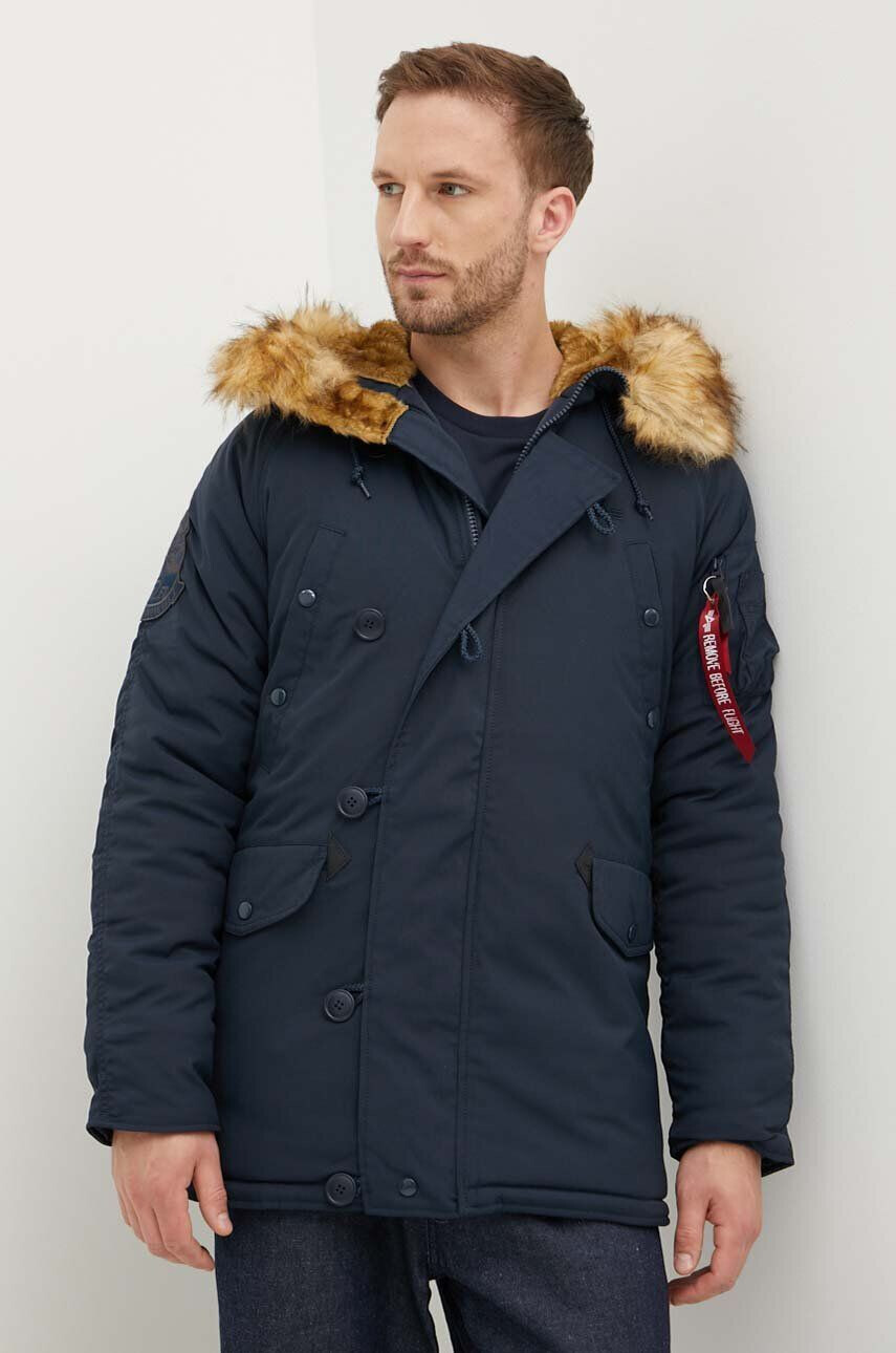 Alpha Industries geacă Explorer bărbați culoarea albastru marin de iarnă 193128.07-navy - Pled.ro