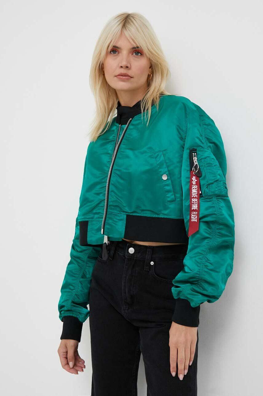 Alpha Industries geaca MA-1 BOXY WMN femei culoarea verde de tranzitie - Pled.ro