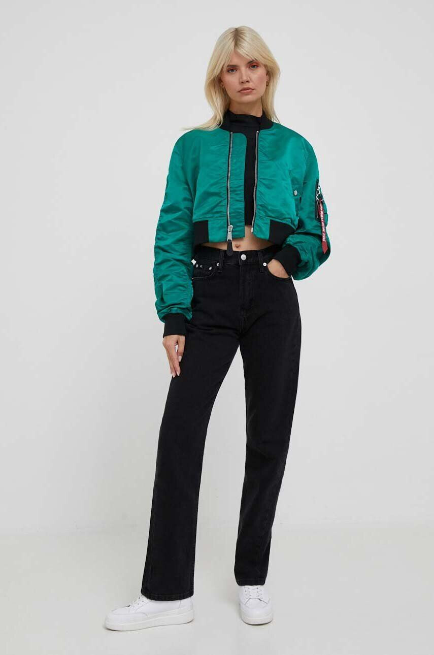 Alpha Industries geaca MA-1 BOXY WMN femei culoarea verde de tranzitie - Pled.ro