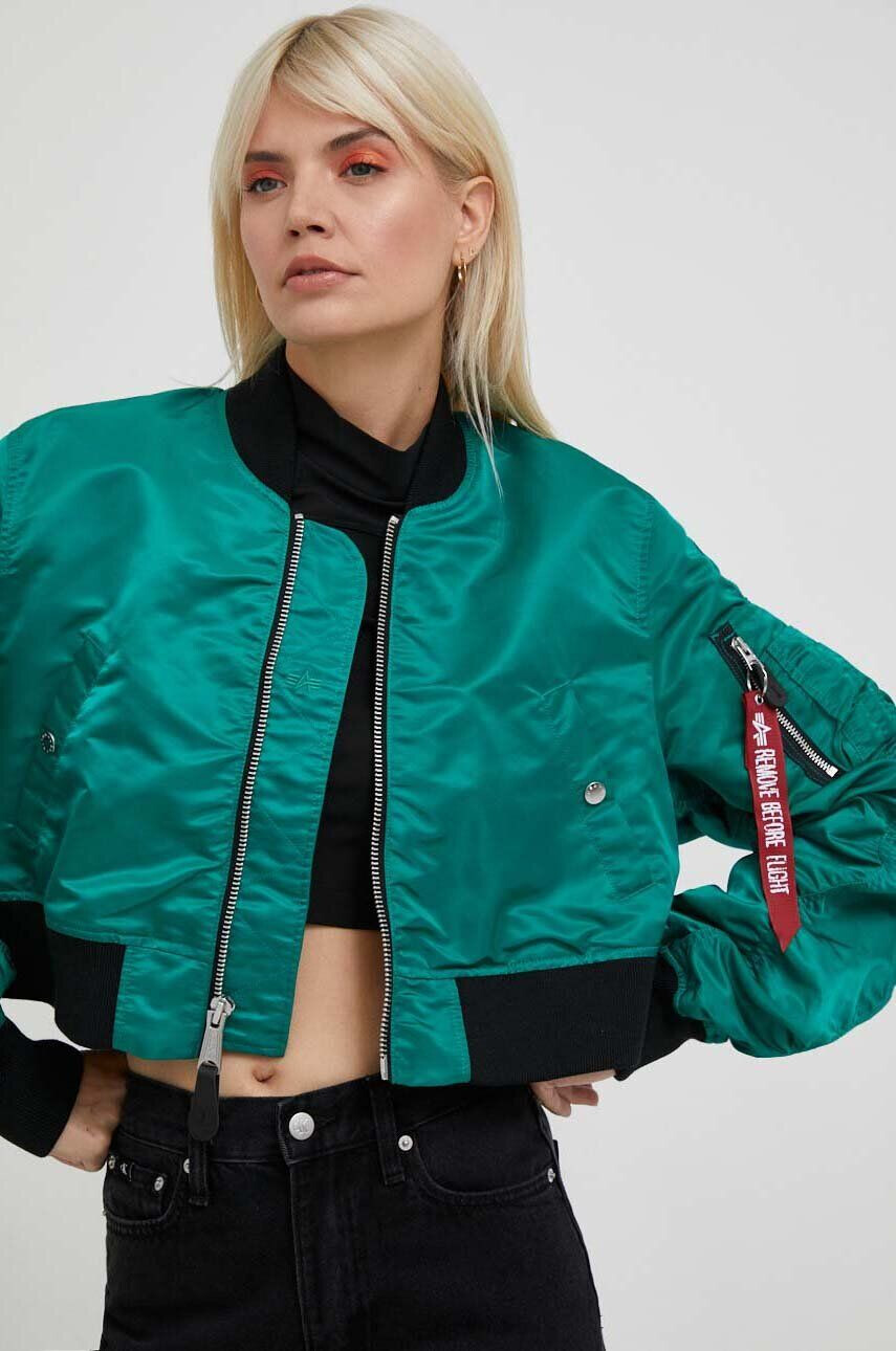 Alpha Industries geaca MA-1 BOXY WMN femei culoarea verde de tranzitie - Pled.ro