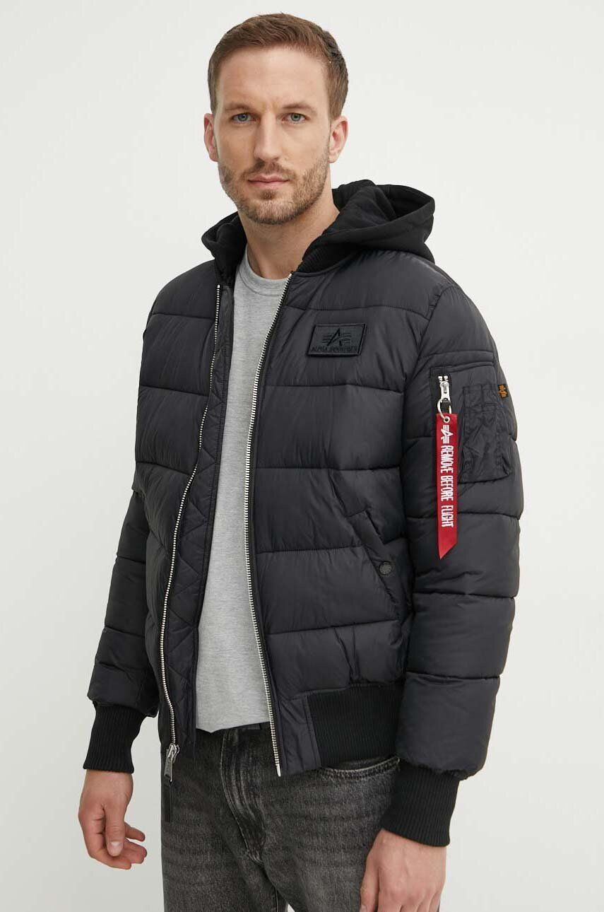 Alpha Industries geacă MA-1 ZH Back Print Puffer FD barbati culoarea negru de iarna 118107.03-black - Pled.ro